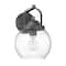 Hello Honey® Bertram Distressed Zinc Industrial Lantern Seedy Glass Globe & Metal Wall Mounted Outdoor Light